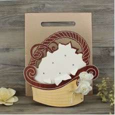 Wooden  Invitation Card With Hand Bag Wedding Invitation Card Customized